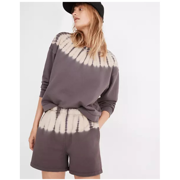 Madewell Pants - MADEWELL • Purple Beige Tie-Dye (Re)sourced Cotton Sweatshorts Sz M